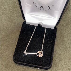KAY Jewelers Key Heart Necklace - Two-Tone Silver & Rose Gold